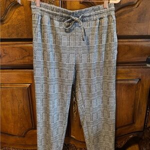 Gray Plaid Jogger Pants